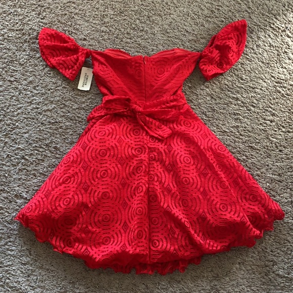 NWT Forever 21 Off The Shoulder Red Lace Dress - Picture 4 of 6